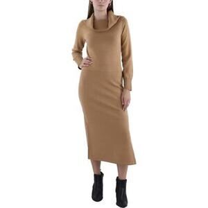 French Connection Women's Tan Cowl Neck Bodycon Sweater Midi Dress Small NWT